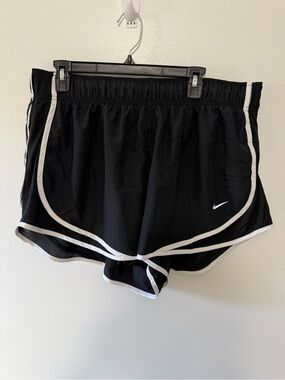 Nike Black Women's Athletic Shorts with White Piping